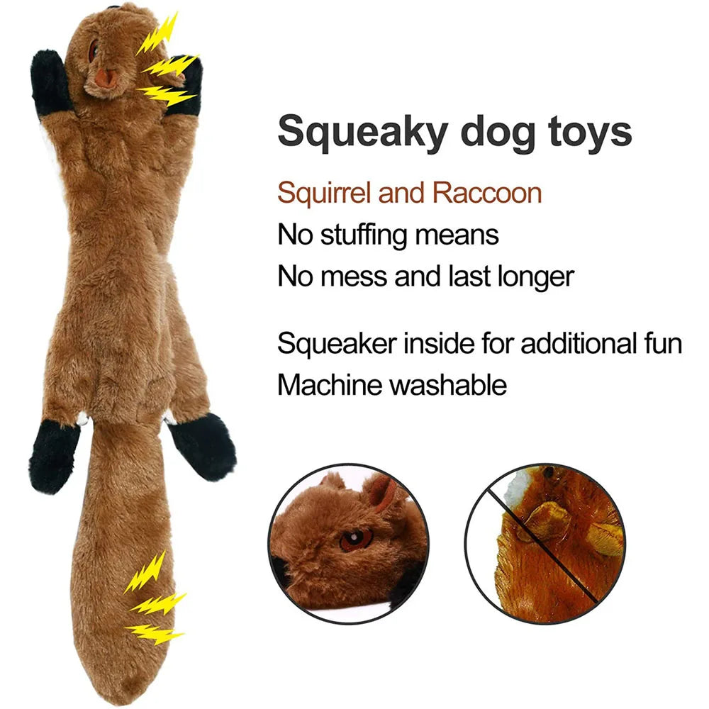 Furfolks Animal, No Stuffing Dog Toy with Squeakers, Durable Dog Chew Toy